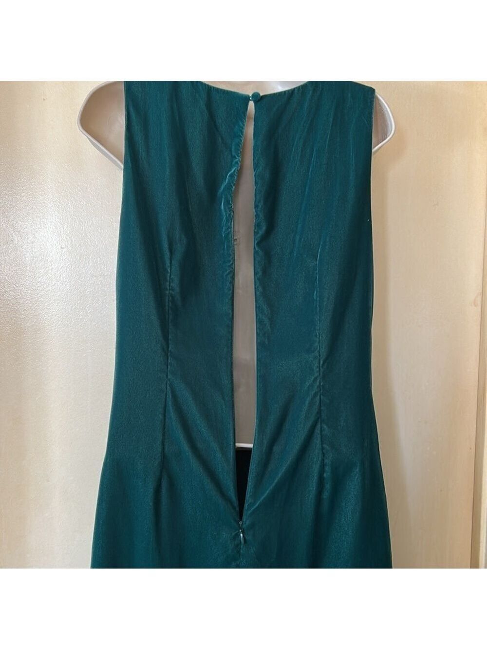 J Crew emerald green velvet shift dress with ruffle size 6 - Picture 7 of 12
